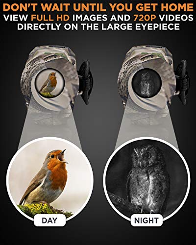 Creative Xp Night Vision Monocular For Hunting & Surveillance W/Card Reader - Infrared Monoculars - Camo Pro #TOP2