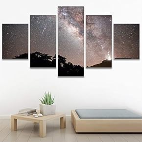 SIGNWIN 5 Panel Canvas Wall Art Aerial Astronomy...