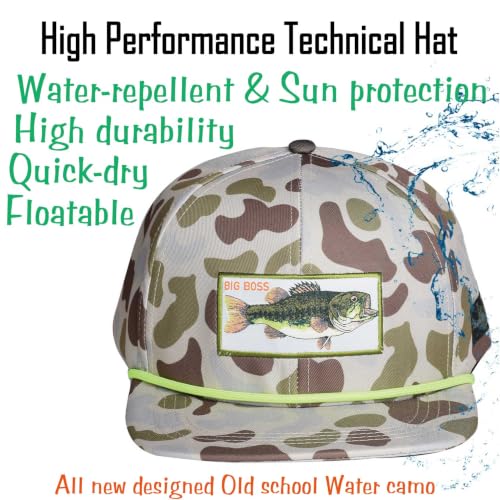 Image of EDTREK Performance Outdoorsman Snapback Truck Hat with Flat Brim - Unique Animal Embroidery