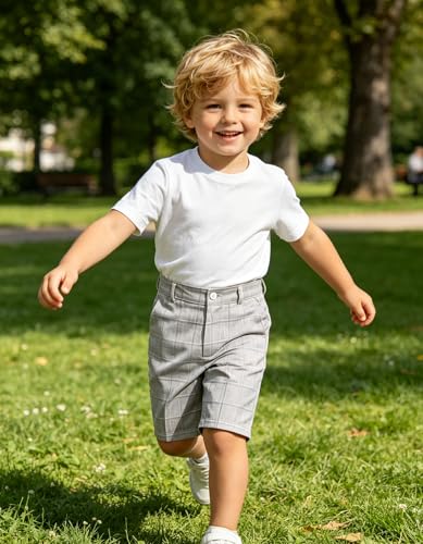 Image of Boy Shorts Kids Stretch School Uniform Clothes Flat Front Dress Casual Shorts with Pockets for Summer