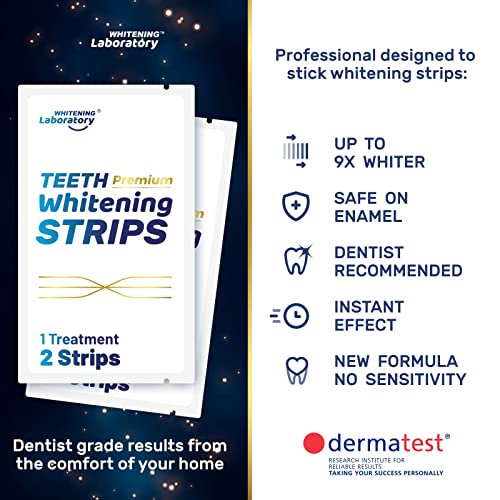 Professional Teeth Whitening Strips - 14 Sessions - Safe For Enamel - 28 Hydrogen Peroxide Strips - Removes Deep Stains #TOP1