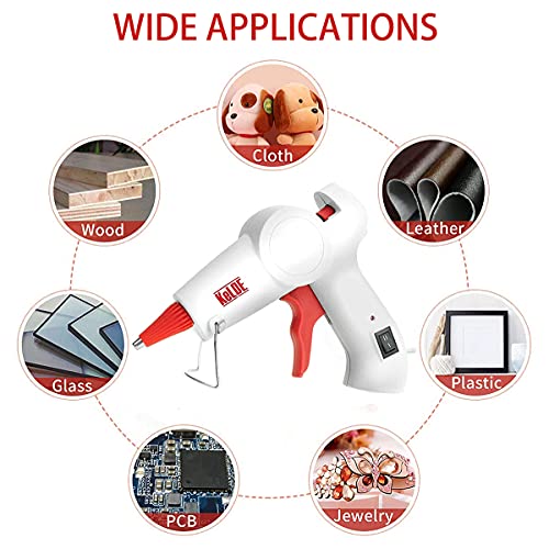 KeLDE Dual Temperature Hot Glue Gun - Mini Size Glue Gun with 25PCS Hot Glue Sticks and Rubber Pad for DIY, Carft Projects and Home Repair, 20Watts…