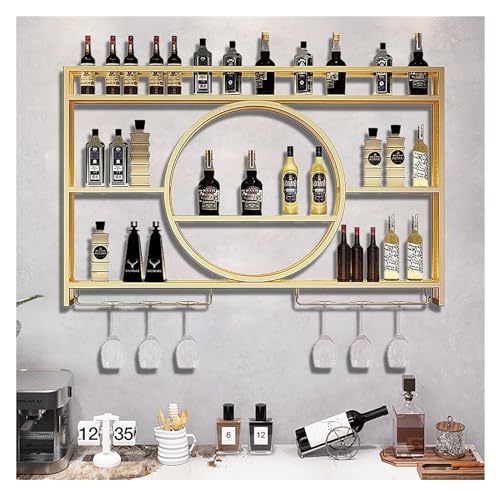 Casier à vin mural LED à 3 niveaux pour cuisine moderne et étagère flottante salon