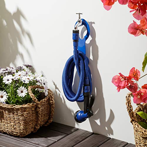 Miniatura 3 de Tatay Kit Manguera Extensible Superflex de 7.5 m, Ligera, Pistola de Riego de 8 Posiciones, Conector Universal, Racor Grifo Hembra 3/4"-1/2" y Colgador de grifo, Azul