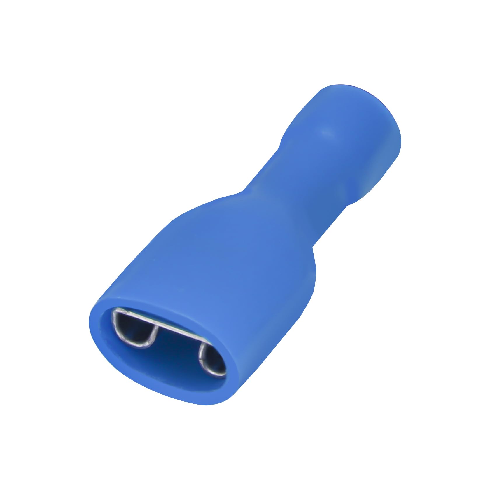 Heschen 100 terminali per cavo femmina in vinile completamente isolati, 6,3 x 0,8 mm, per 1,5 – 2,5 mm² (16 – 14 AWG) blu