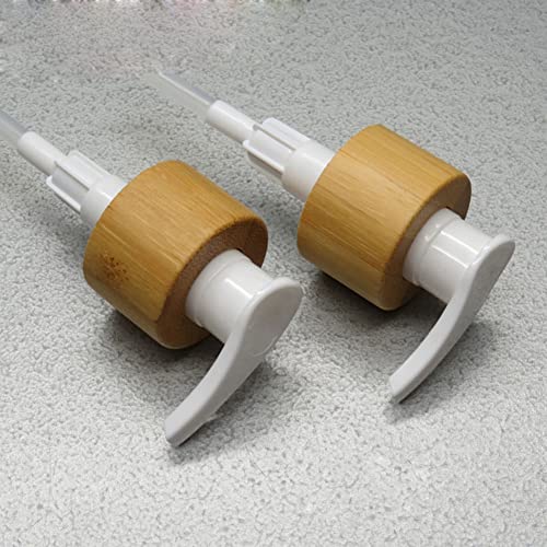 1PCS Empty Refillable Frosted Glass Pump Bottle with Bamboo Pump Head Toiletries Storage Containers for Bath Shower Shampoo Hair-Conditioner Cleanser (150ml/5oz)3