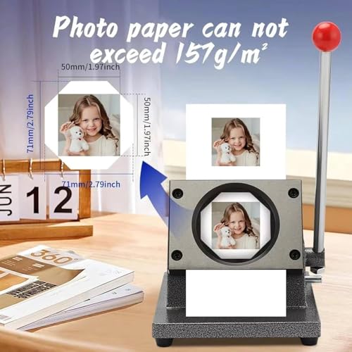 6,35 cm zestaw magnesów do lodówki w krajalnicy do papieru, 120 zestawów znaczków do produkcji akcesoriów do rzemiosła fotograficznego, narzędzie do prasy ze stali nierdzewnej do projektów "zrób to