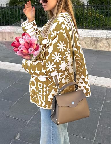 Yimoon Womens Quilted Jacket Lightweight Floral Print Padded Puffer Coat Button Down Puffy Cardigan Outwear3