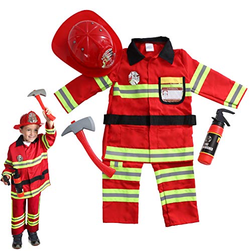DRESS 2 PLAY Pretend Costume, with Accessories (Firefighter/Pants) Red