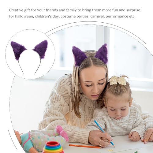 Healeved Cat Ear Headband Plush Furry Fox Ears Hair Hoop Soft Costume Accessory for Adults Kids Party Dress up Cosplay Makeup Facial Care - Image 2