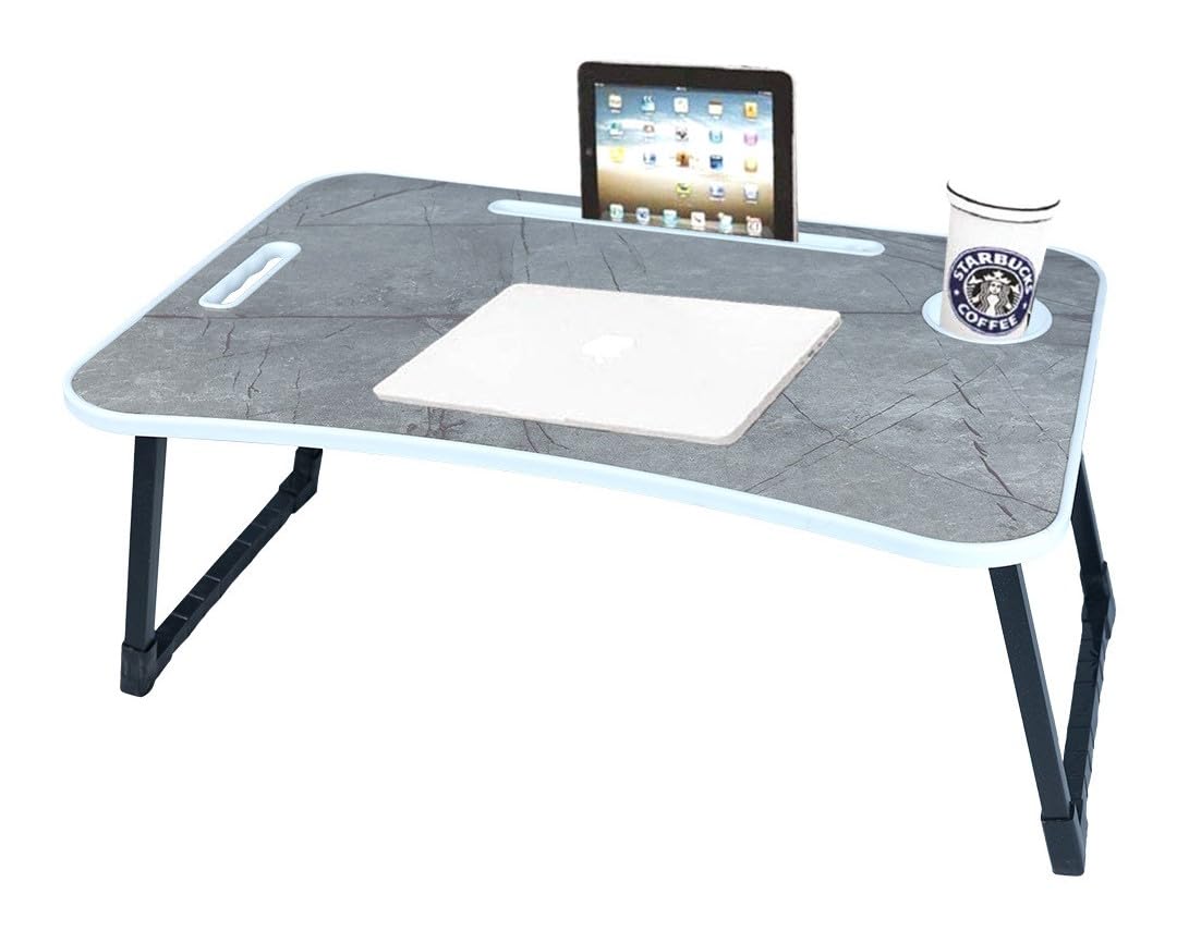 UFL Multi-Purpose Laptop Table with Dock Stand/Study Table/Bed Table/Foldable and Portable/Erg& Blackonomic & Rounded Edges/Non-Slip Legs/Engineered Wood (Silver) (B0C9DZL8RG) Amazon Price History, Amazon Price Tracker
