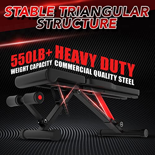 Keppi Adjustable Weight Bench-Foldable Workout Bench Press for Full Body Strength Training, Incline Decline Bench with Fast Folding - 2021 Version