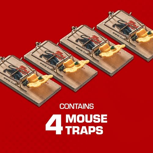 Image of Tomcat Mouse Traps (Wooden), 4 Count Pack of 12