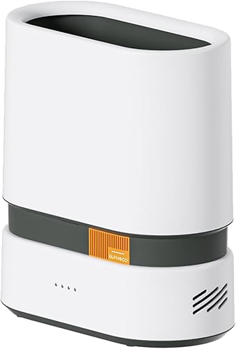 ELPHECO Bote de basura pequeño de 2.5 galones automático para oficina, cubo de basura de plástico delgado sin contacto, cubo de basura ovalado