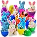 Plush Bunny Filled 3'' Colorful Easter Eggs (12 Pack )
