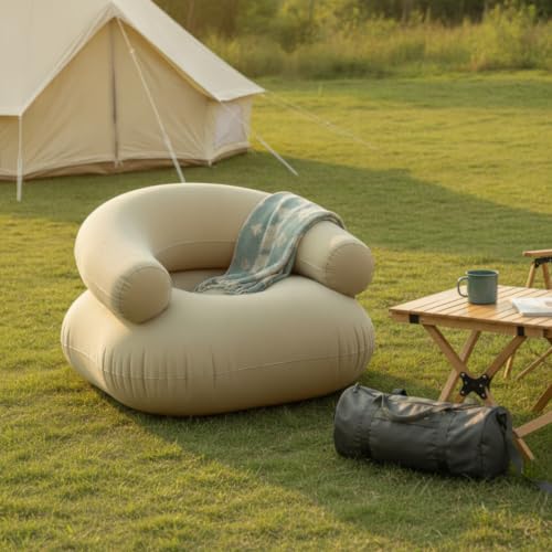 Sofá inflable portátil fácil de inflar para solucionar la falta de asientos 7