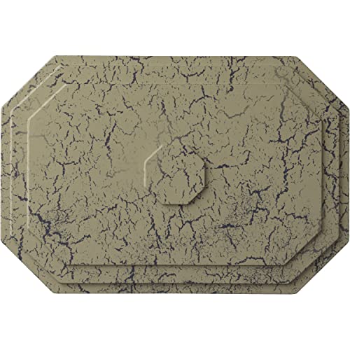 Image of 25 1 /4 inchW x 17 1 /4 inchH x 1 3 /4 inchP Felix Ceiling Medallion, Hand-Painted Castle Stone Crackle