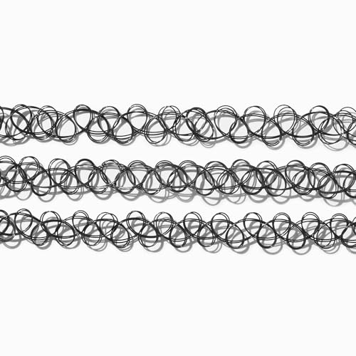 Vintage Style Black Tattoo Choker Necklace, Stretch Elastic Design