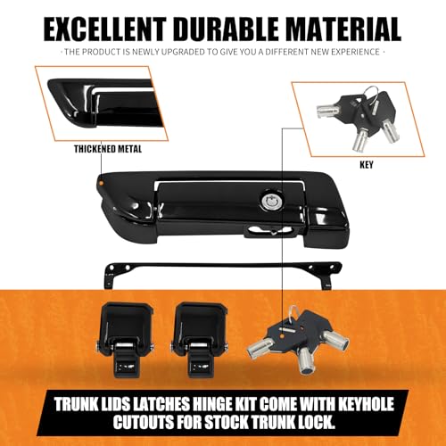 Tour Trunk Latches Kit para Harley Touring Road King Street Glide Electra Glide 2014-2025 Negro miniatura 4