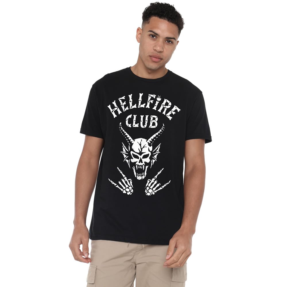Stranger Things Hellfire Club Bones Unisex T Shirt, Black, XX-Large