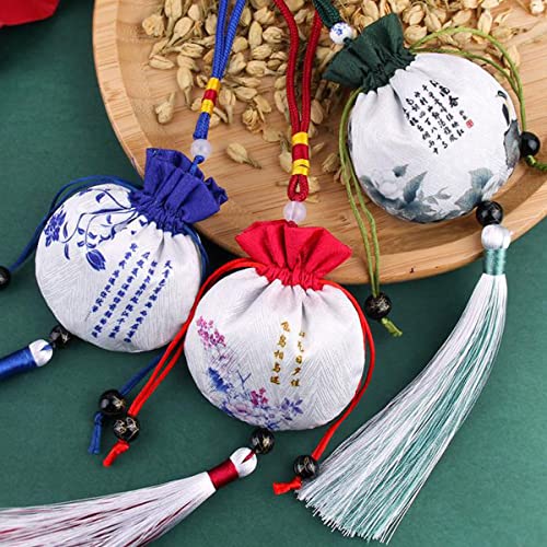 6 bolsas sachet chinas de brocado con cierre de cordón miniatura 5