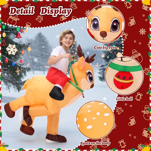 Disfraz inflable de reno para niños miniatura 5