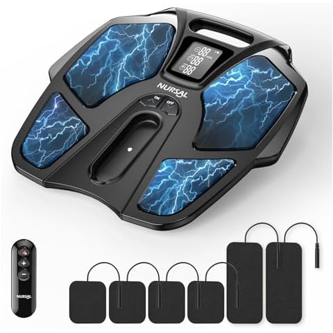 NURSAL TENS EMS Foot Massager for Neuropathy, Foot Nerve Muscle Stimulator Pro, Circulation and Body Pain Relief with TENS Unit Muscle Stimulator Pads, Electric Feet Legs Blood Circulation Machine Cover