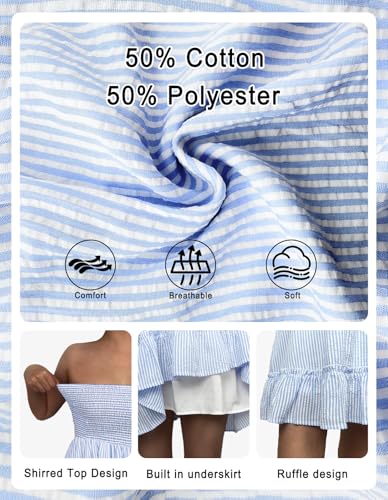 Image of EG CHRIS G Summer Dresses for Women Strapless Tube Top Mini Dresses Beach Boho Sundress 2025