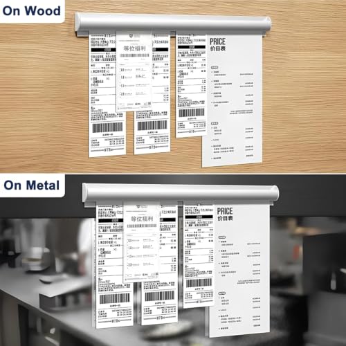 Image of 2 Pack Ticket Holders Receipt Holder for Restaurant, with Receipt Ticket Clip pins, No Drill Restaurant Order Ticket Holders for Kitchen Office Walls Refrigerator Home Pubs Bars Cafes16 Inch