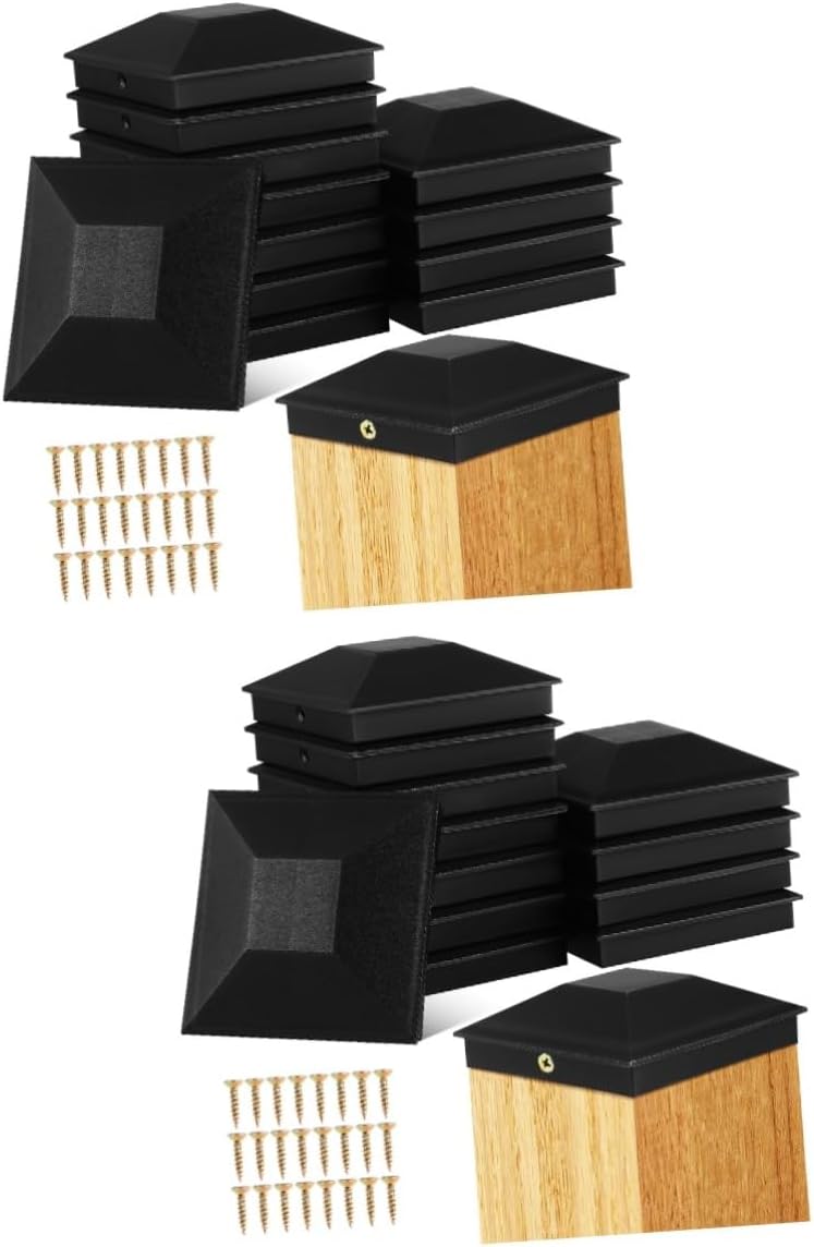 24pcs Weatherproof Post Caps for Deck and Fence Posts Covers Screws Easy Installation Stylish Upgrade for Outdoor Fencing Projects