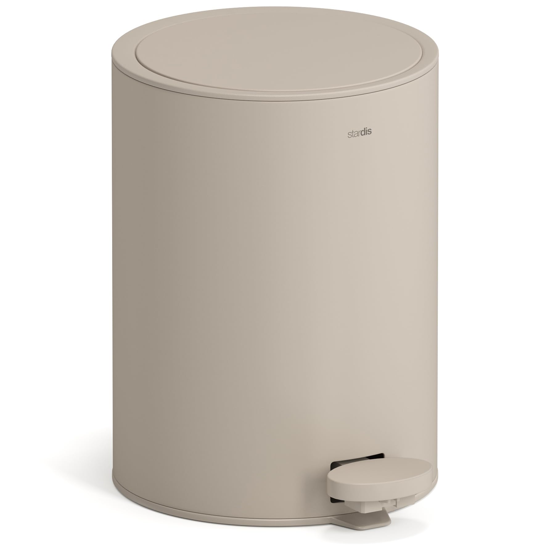3 Liter Treteimer Edelstahl matt Softclose Klappdeckel leise schließend Inneneimer Mülleimer Abfalleimer Badeimer taupe beige