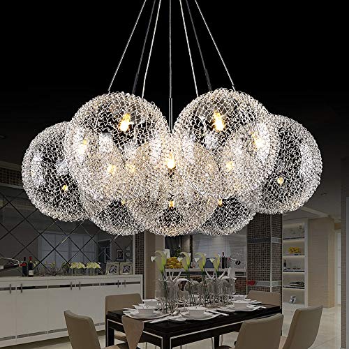 Chandelier créatif multi ball en verre soufflé pour plafond contemporain