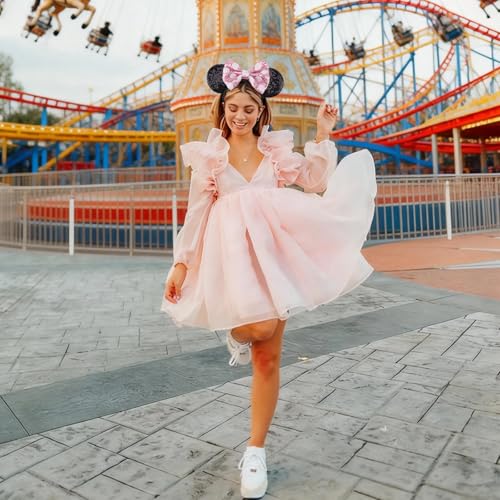 Image of DRESHOW Mouse Ears Bow Headbands Glitter Party Decoration Cosplay Costume for Women