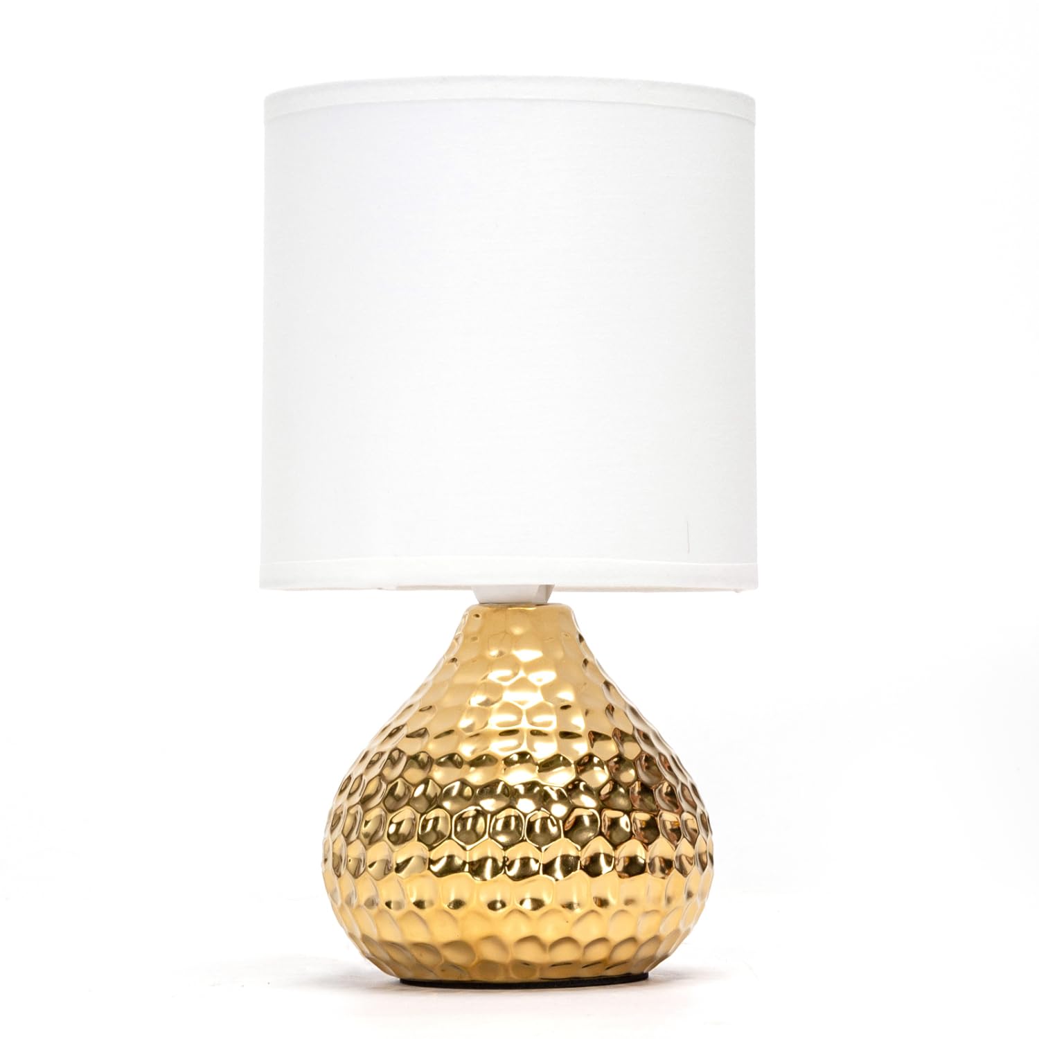 Aigostar Lampara de Mesa de Cerámica, Vintage Lámpara de Mesita de Noche con Pantalla de Tela, Casquillo E14, max.40W, Luz de Noche, Lámpara de Sobremesa para Dormitorio, Salón (sin Bombilla) -H235mm