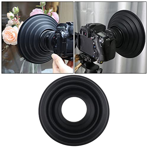 EMSea Silicone Lens Cover Compatible with Outer Diameter 70mm-90mm Lens Foldable Lens Protector Anti-Reflection Lens Hood Protector Black - Image 3