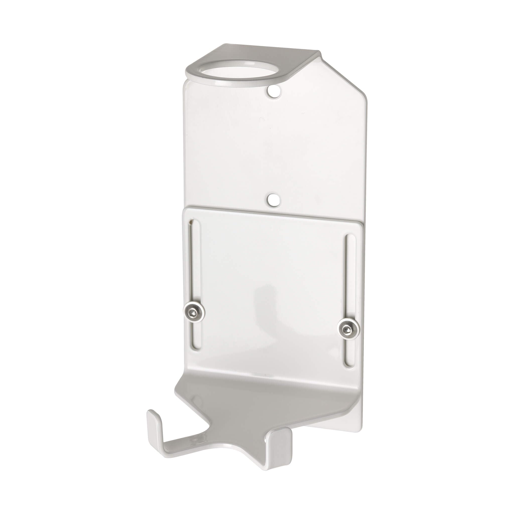 SOHO DISPENSERS Single 300ml Security Wall-Mounted White Finish Soap Holder, Soap or Lotion Holder, Stainless Steel Bracket for Refillable Soap Bottles, Made in England