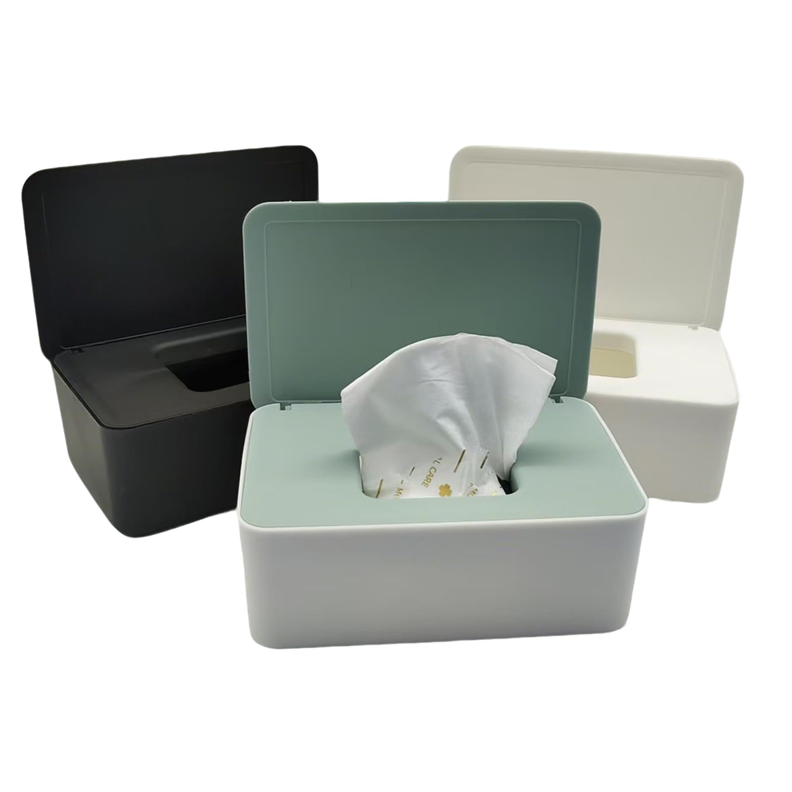 3 PCS Wet Wipes Dispenser Box Dustproof with Lid Wipes Dispenser Keeps Wipes Fresh Tissue Box Holder 3 Colors Wet Wipe Dispenser for Home Office Car