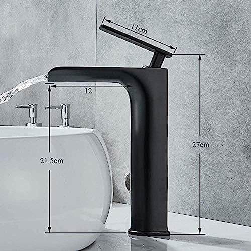 Mitigeur de lavabo cascade résistant aux taches d'eau bronze noir - 2