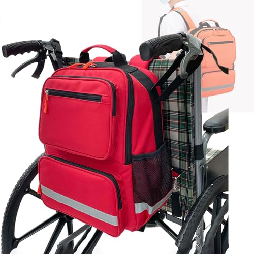 Cubstone Rollstuhl Rucksack Multifunktions-Rollstuhl-Bag Mobilitäts-Roller Universal - Große Kapazität Rollstuhlzubehör Rollstuhltasche Hinten - Wasserdichtes - mit Reflektierendem Streifen(E)