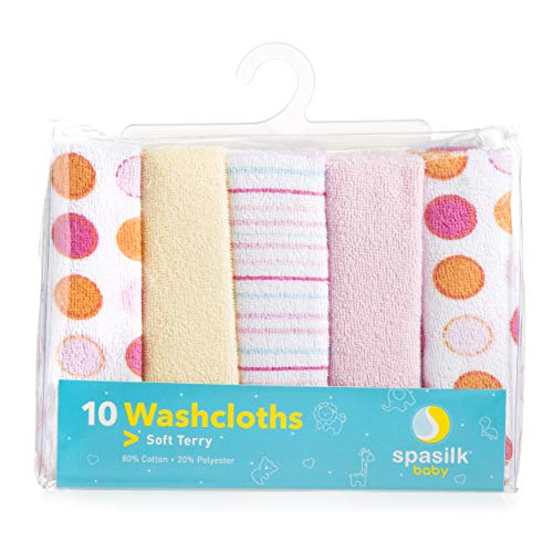 Image of Spasilk Baby 10 Pack Soft Terry Bath Washcloth Wipes
