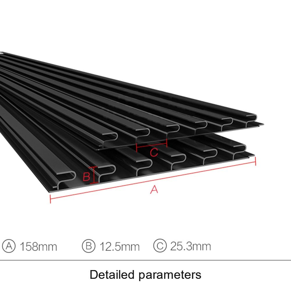 Panele ścienne ze stopu aluminium, czarny organizer garażowy do przechowywania i ekspozycji, montowany na ścianie, stojak rowerowy, 10 szt. (100 x 15,5 cm), idealny do drabin, narzędzi i sprzętu