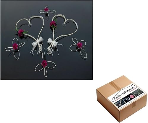 ROMANTISCHE Herzen Autoschmuck Auto Schmuck Braut Paar Rose Deko Dekoration Hoch