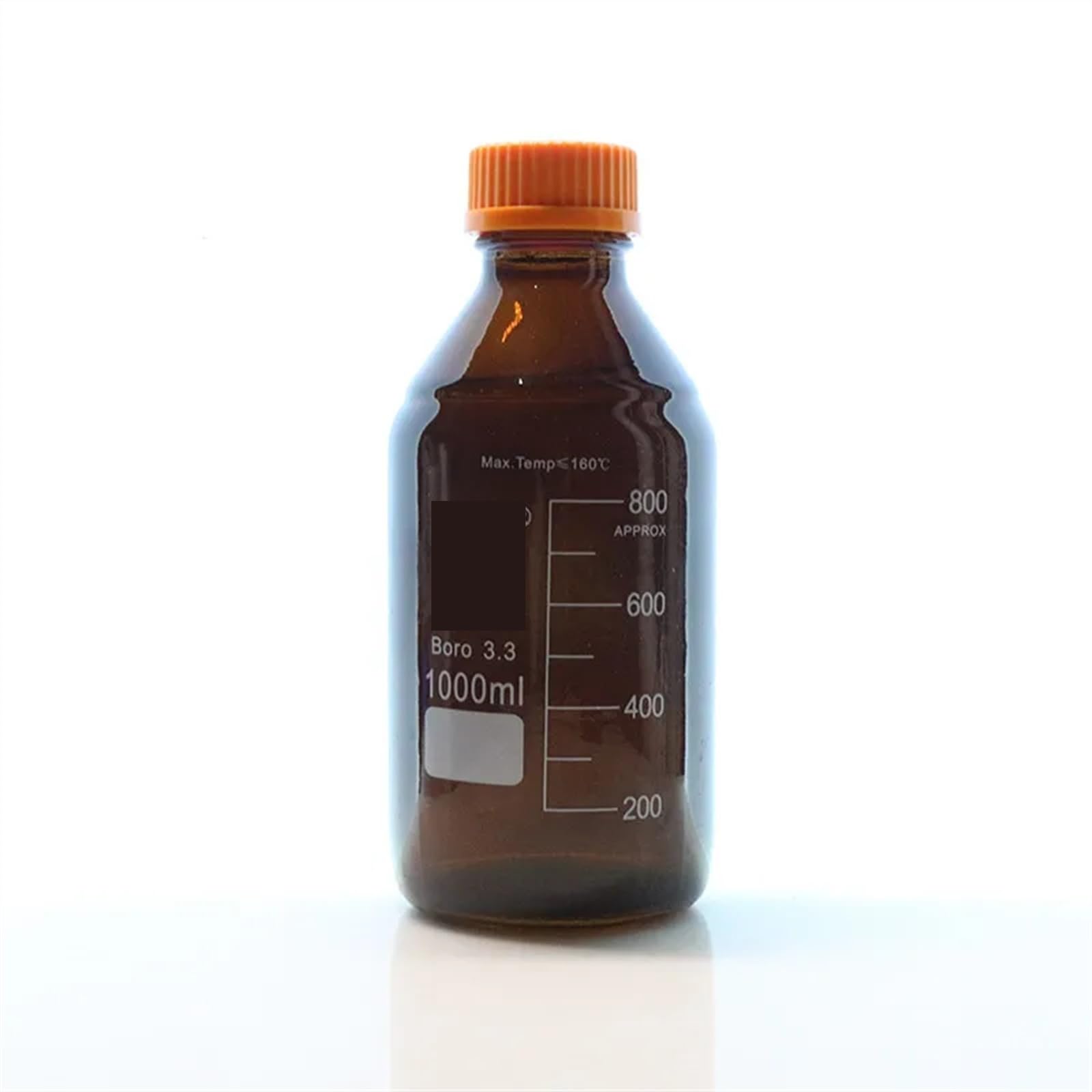 Reactivo Botella de Medios, Botellas de Vidrio Amarillo for reactivos Laboratorio, Paquete 8 Unidades, Varios tamaños(1000ml-1pcs)