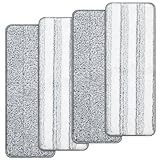 4pcs Microfiber Mop Pads Compatible with Joymoop Mop Replacement Pads for Joy Mop, 13”x4.9' Flat Mop Pads Reusable Washable Mop Head Replacement for Joymoop Mop and Bucket with Wringer Set, Mop Pads
