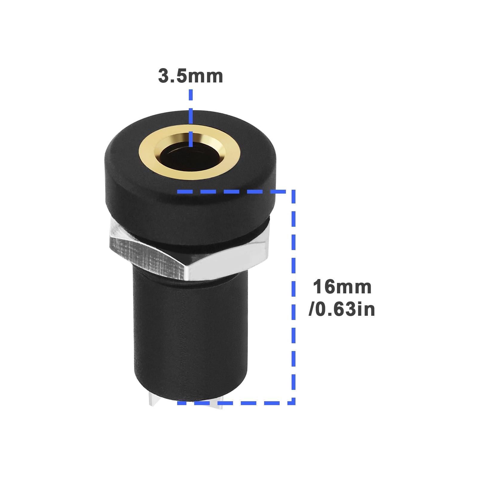 10 szt. żeńskie gniazdo mono do montażu panelowego 3,5 mm z nakrętkami 3,5 mm gniazda mono złącza lutownicze, akcesoria do odtwarzaczy CD, cyfrowych laptopów DVD