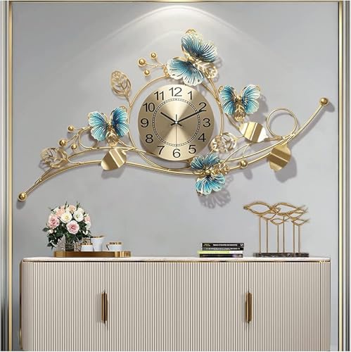 Image of URBAN INSPIRATIONS Home Wall Clock for Living Room Butterfly Vintage Stylish Design Metal Frame Antique Pendulum Unique Bedroom /Dining /Office /Farm /cafes /Restaurant /Hotels /House /Hall Items