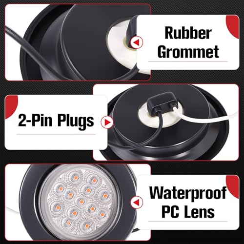 Image of 2.5 Inch 13 LED Side Marker Lights (Clear Len Amber Color) | Rubber Rings