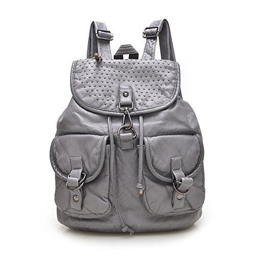 Sac à dos en cuir lavé à rivets : la solution confort contre les sacs lourds et rigides