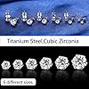 Studs Earrings for Women Mens, 6 Pair Stainless Steel Earrings Silver Stud Earrings Sets Cubic Zirconia Gifts Diamond Earrings Mens Earrings Studs Small Earrings for Women Men #4