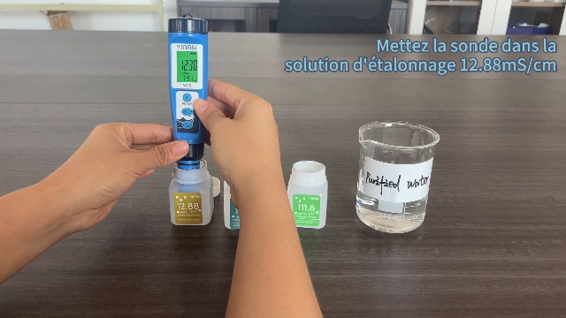 Solution D'Étalonnage Conductivité EC 12.88 MS/cm - YINMIK - 4 Bouteilles 50ml - Pour Testeur TDS, Salinité
